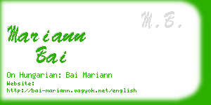 mariann bai business card